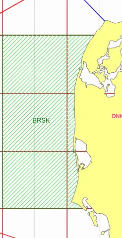 Kort over Den jyske vestkyst og Brislingekassen